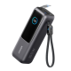 Laptop Power Bank (25K, 165W, Built-In and Retractable Cables)